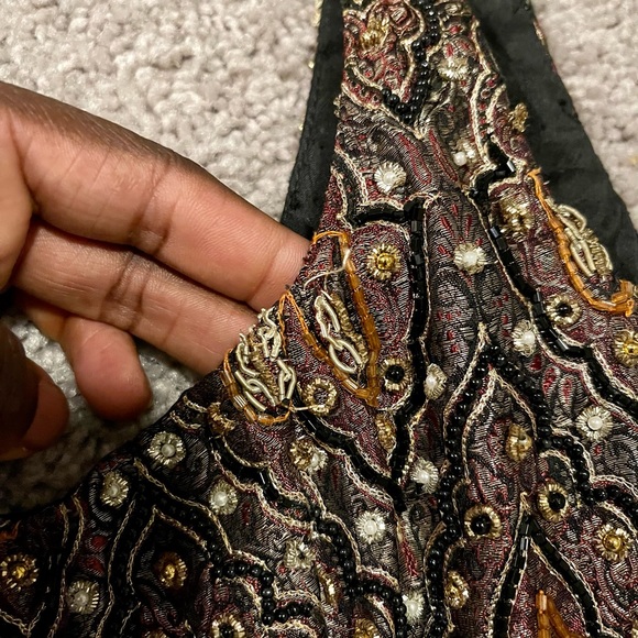 Vintage GiGi Clark Hook & Eye Closure Hand Beaded Silk Corset - Picture 10 of 12